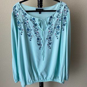 Lane Bryant, Size 24, Light Green/ Mint, Long Sleeve Top